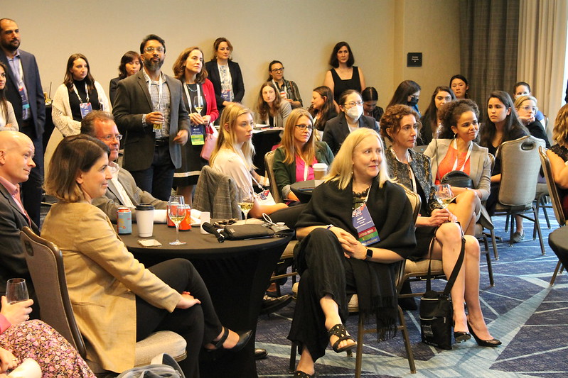 View of attendees at a reception