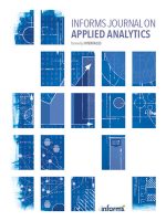 The INFORMS Journal on Applied Analytics is dedicated to improving the practical application of OR/MS to decisions and policies in today's organizations and industries. Learn more about this journal.