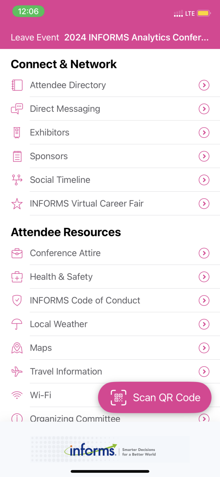 Download the INFORMS app 2024 INFORMS Analytics Conference